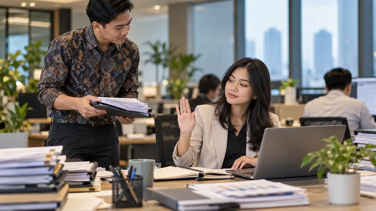 Karyawan menolak tugas tambahan yang diberikan rekan kerja di kantor